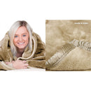 LAURA HILL 600GSM LARGE DOUBLE-SIDED QUEEN FAUX MINK BLANKET - BEIGE Laura Hill