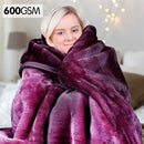 LAURA HILL 600GSM LARGE DOUBLE-SIDED FAUX MINK BLANKET - PURPLE Laura Hill