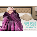 LAURA HILL 600GSM LARGE DOUBLE-SIDED FAUX MINK BLANKET - PURPLE Laura Hill