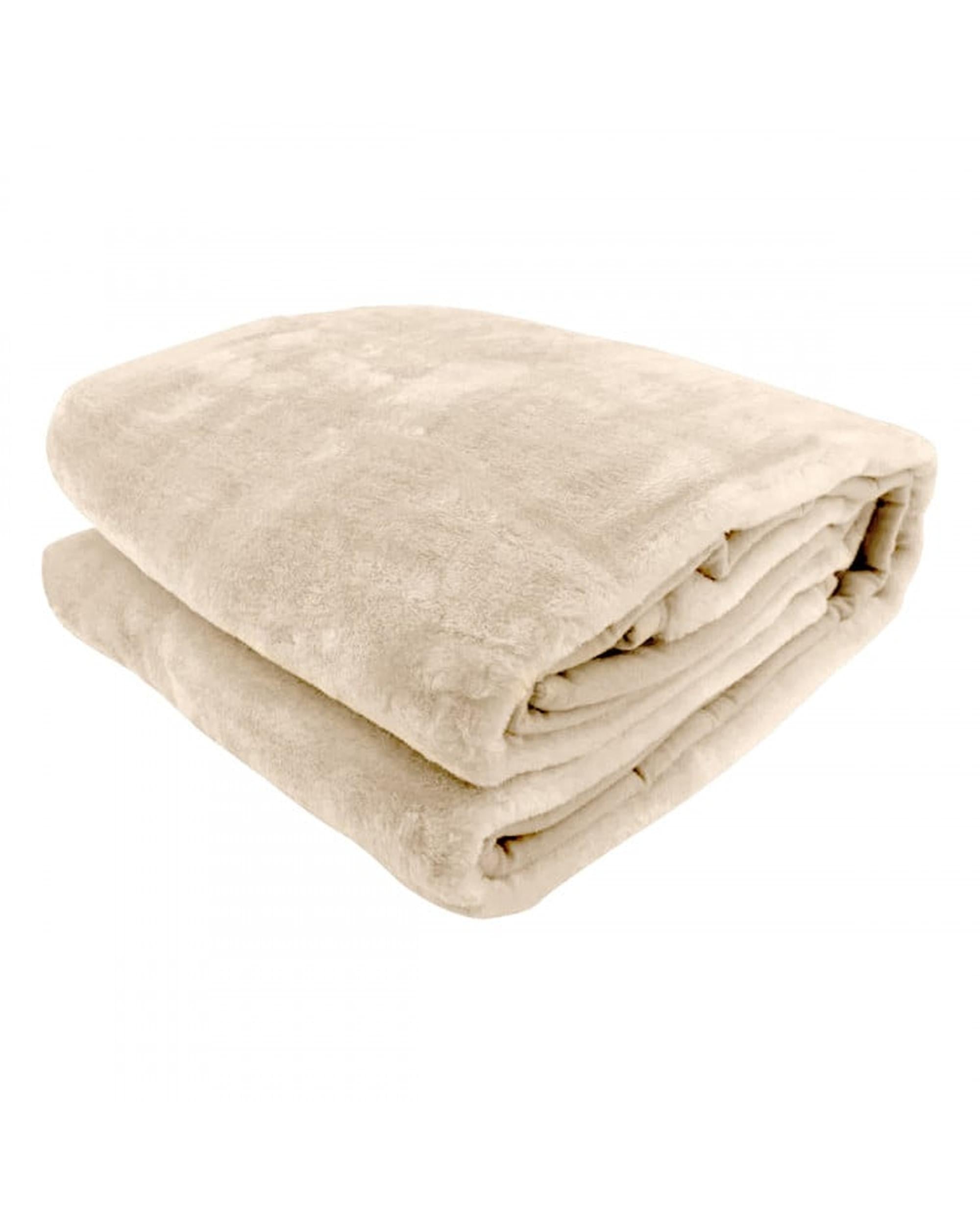 LAURA HILL 800GSM HEAVY DOUBLE-SIDED FAUX MINK BLANKET - BEIGE Laura Hill
