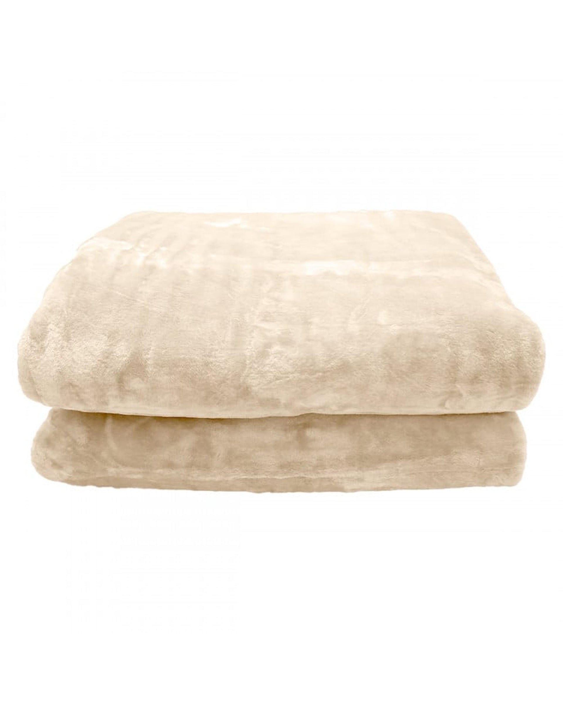 LAURA HILL 800GSM HEAVY DOUBLE-SIDED FAUX MINK BLANKET - BEIGE Laura Hill