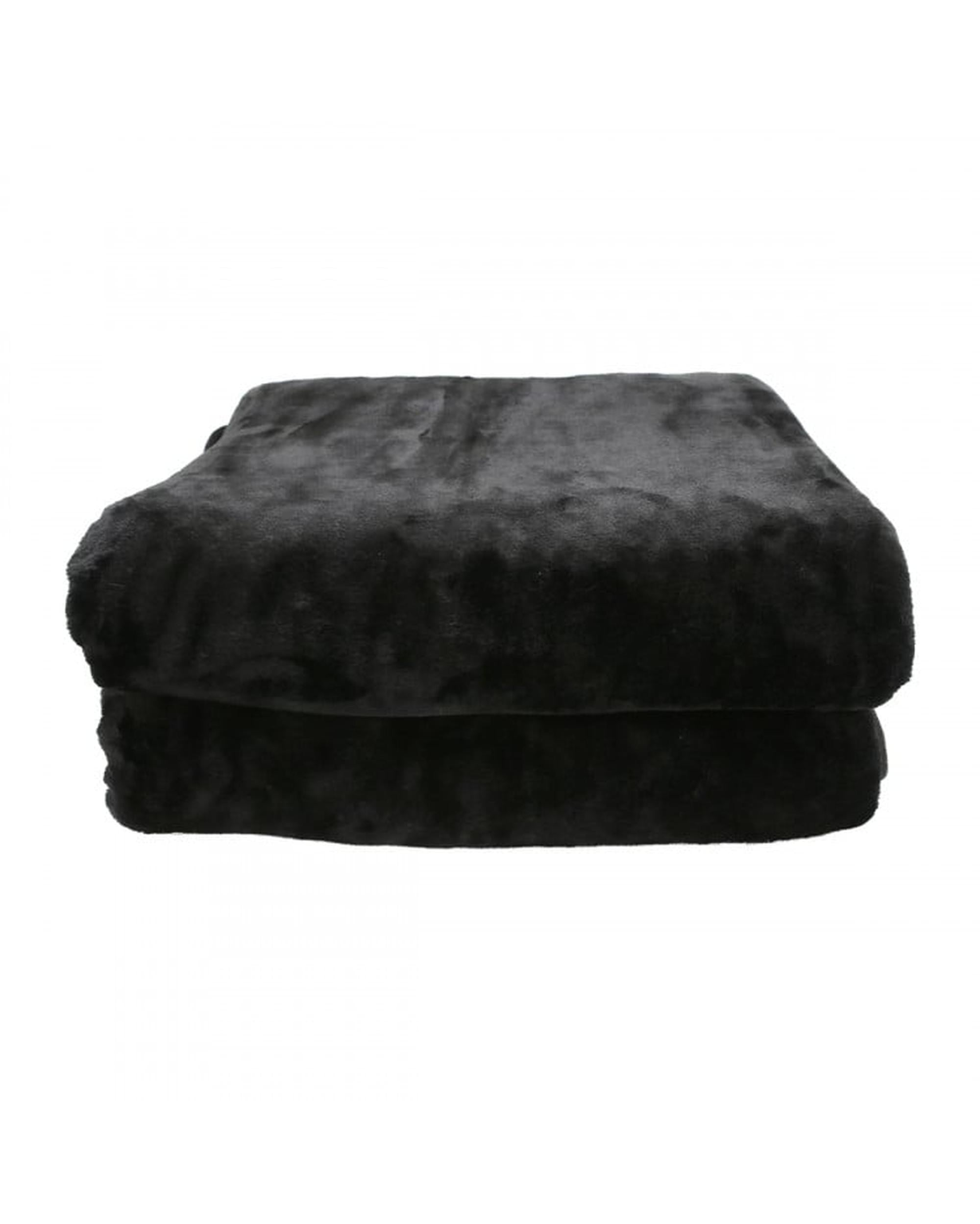 LAURA HILL 800GSM HEAVY DOUBLE-SIDED FAUX MINK BLANKET - BLACK Laura Hill