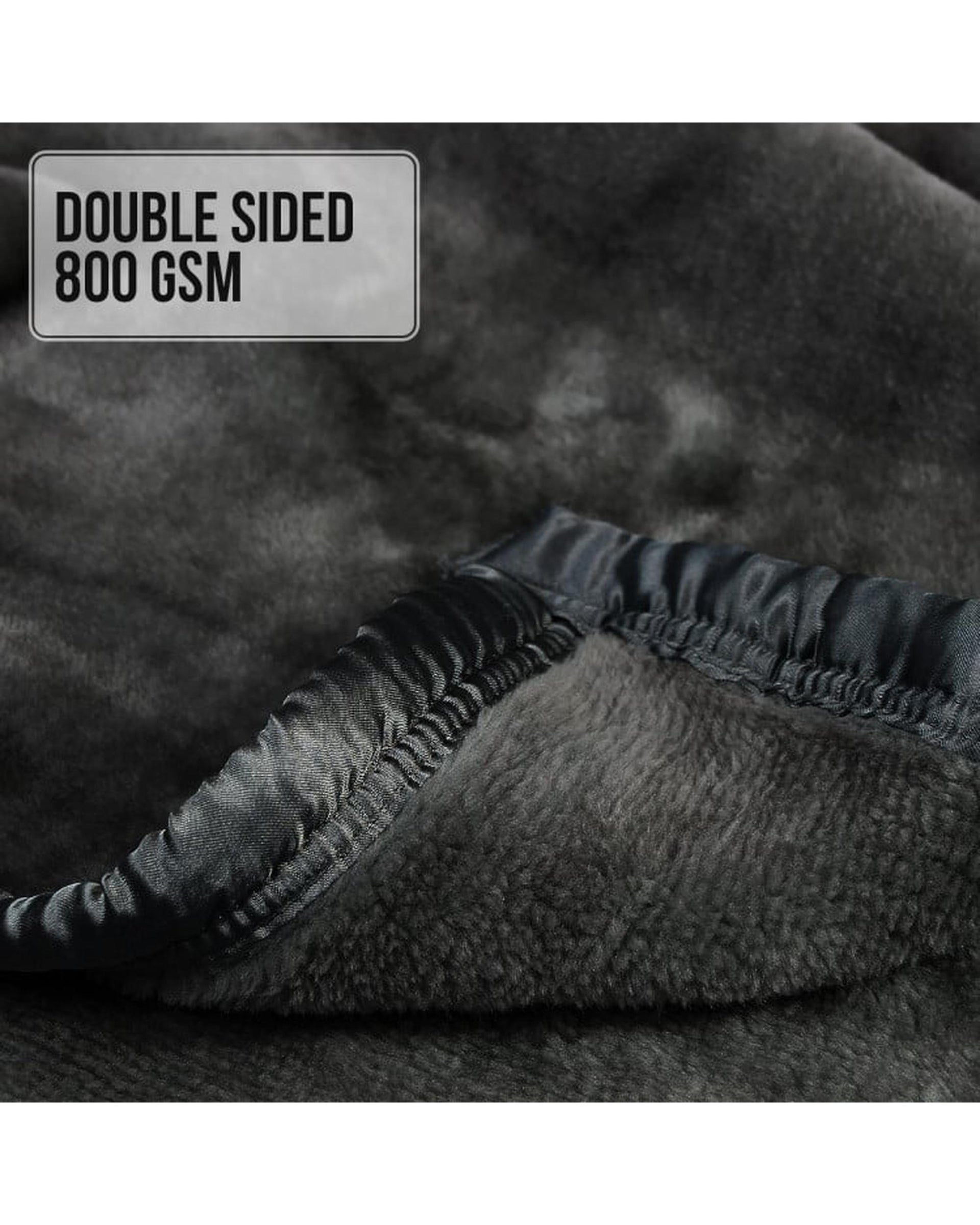 LAURA HILL 800GSM HEAVY DOUBLE-SIDED FAUX MINK BLANKET - BLACK Laura Hill