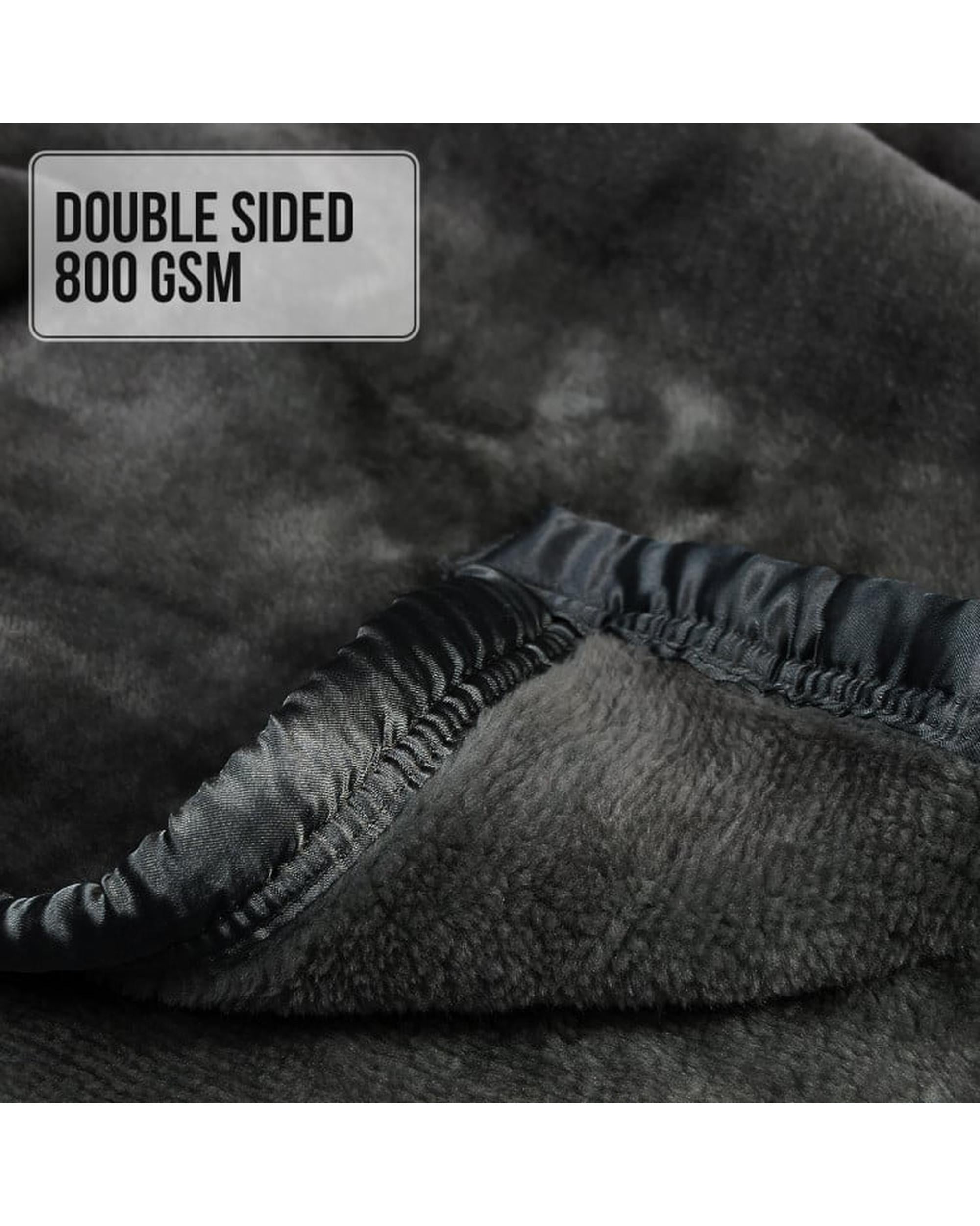 LAURA HILL 800GSM HEAVY DOUBLE-SIDED FAUX MINK BLANKET - BLACK Laura Hill