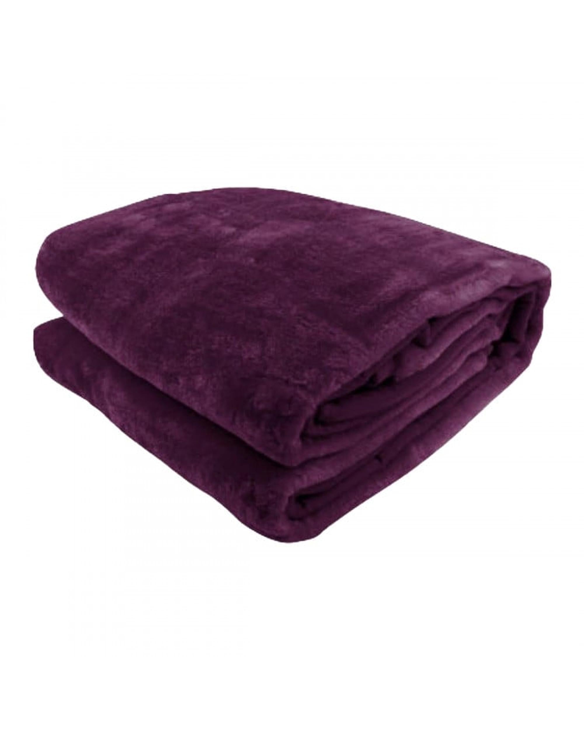 LAURA HILL 800GSM HEAVY DOUBLE-SIDED FAUX MINK BLANKET - PURPLE Laura Hill