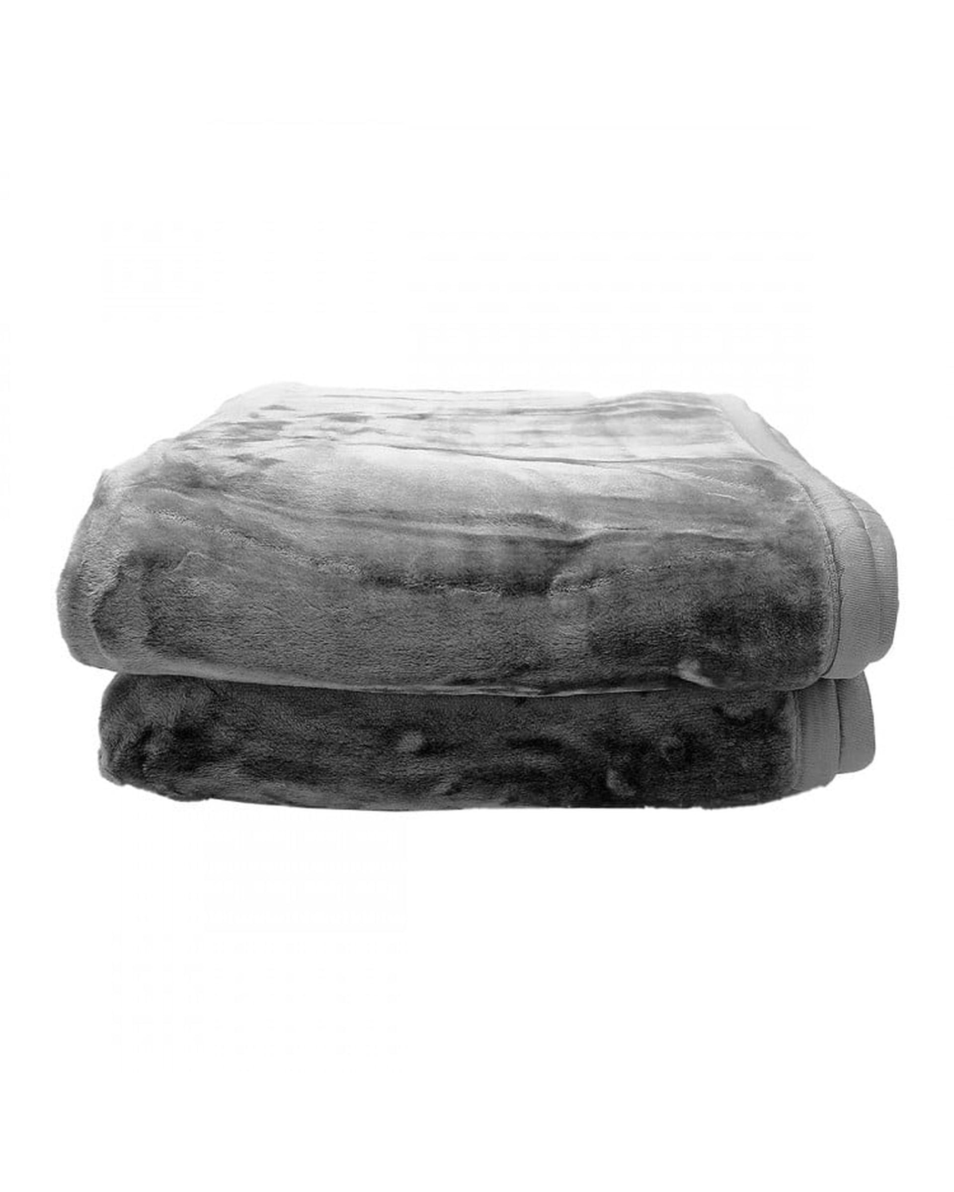 LAURA HILL 800GSM HEAVY DOUBLE-SIDED FAUX MINK BLANKET - SILVER Laura Hill