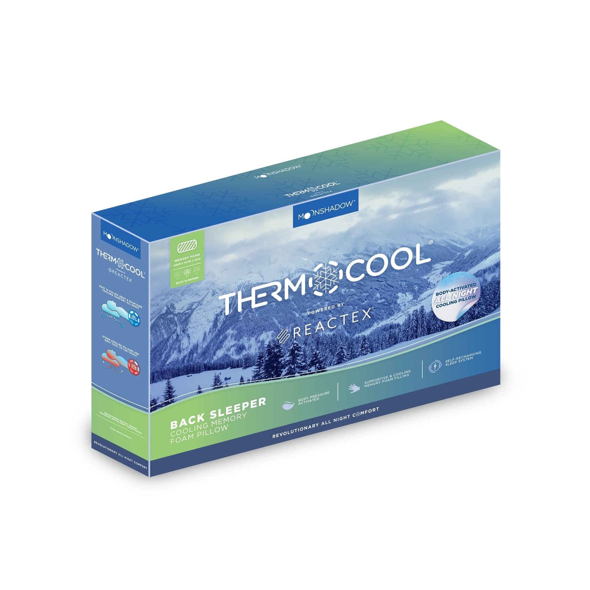 Moonshadow Pillows/Cushions Moonshadow Back Sleeper Thermocool Pillow