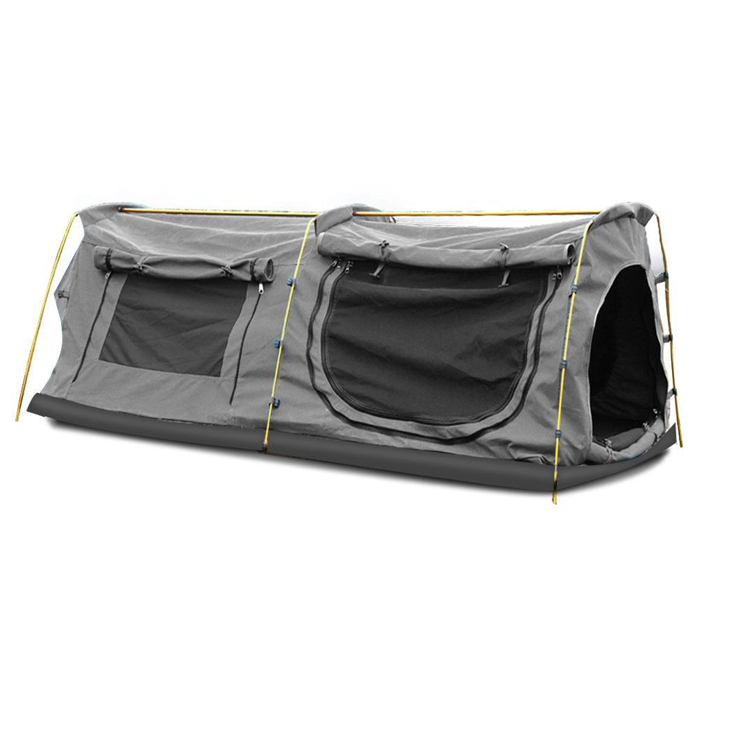 Mountview Outdoor Sleeping Double King Swag Camping Swags Canvas Dome Tent Hiking Mattress Grey