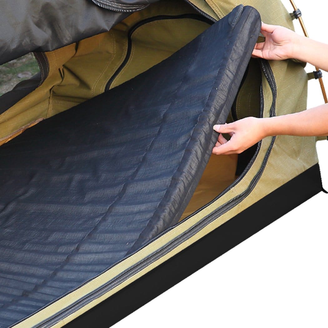 Mountview Outdoor Sleeping Double King Swag Camping Swags Canvas Dome Tent Hiking Mattress Khaki