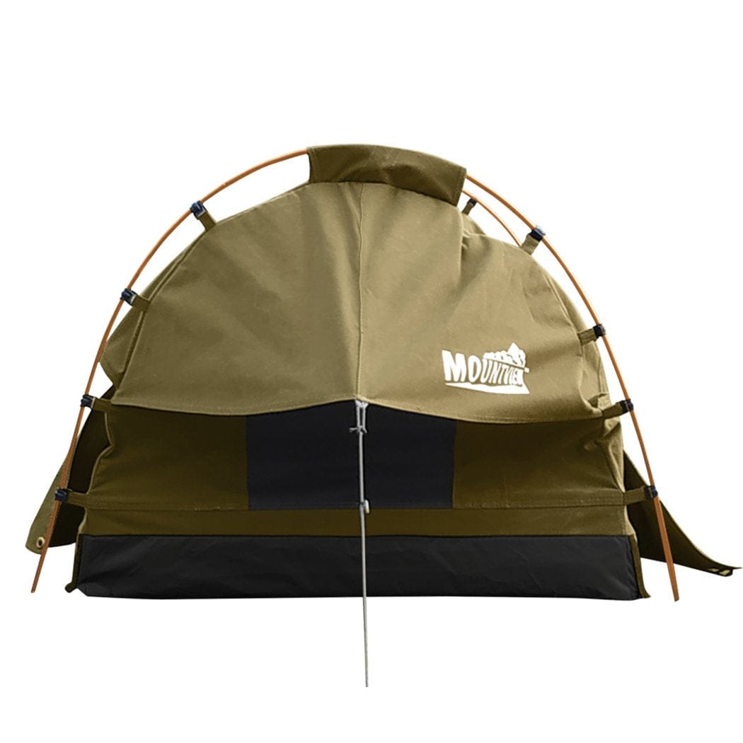 Mountview Outdoor Sleeping Double Swag Camping Swags Canvas Dome Tent Free Standing Khaki