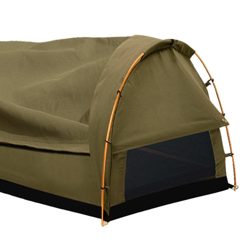 Mountview Outdoor Sleeping Double Swag Camping Swags Canvas Dome Tent Hiking Mattress Khaki