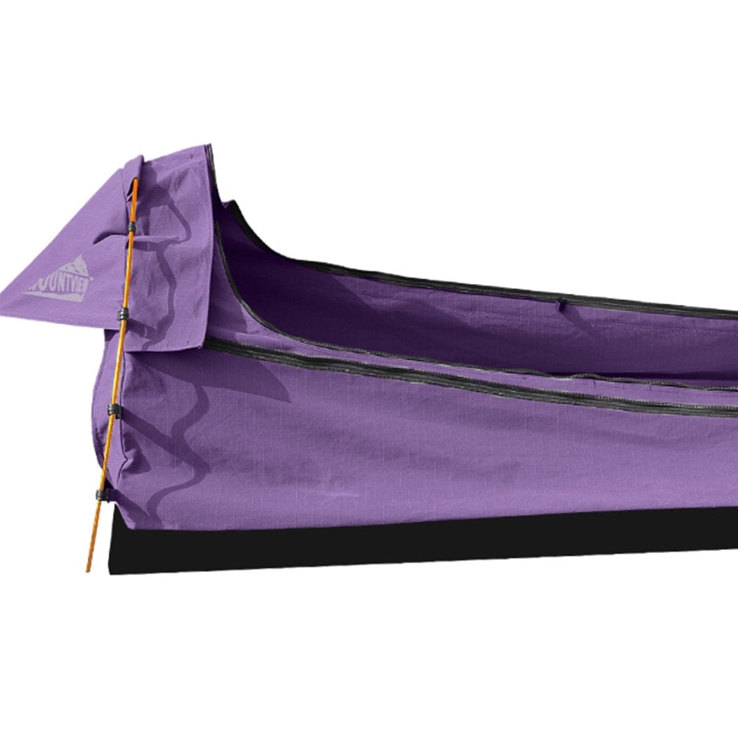 Mountview Outdoor Sleeping Double Swag Camping Swags Canvas Dome Tent Hiking Mattress Purple