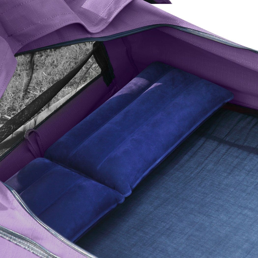 Mountview Outdoor Sleeping Double Swag Camping Swags Canvas Dome Tent Hiking Mattress Purple