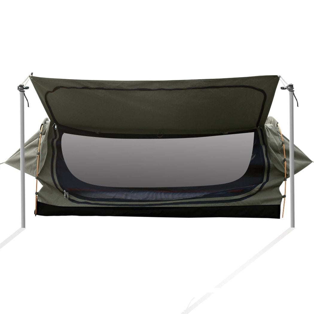 Mountview Outdoor Sleeping King Single Swag Camping Swags Canvas Dome Tent Free Standing Grey