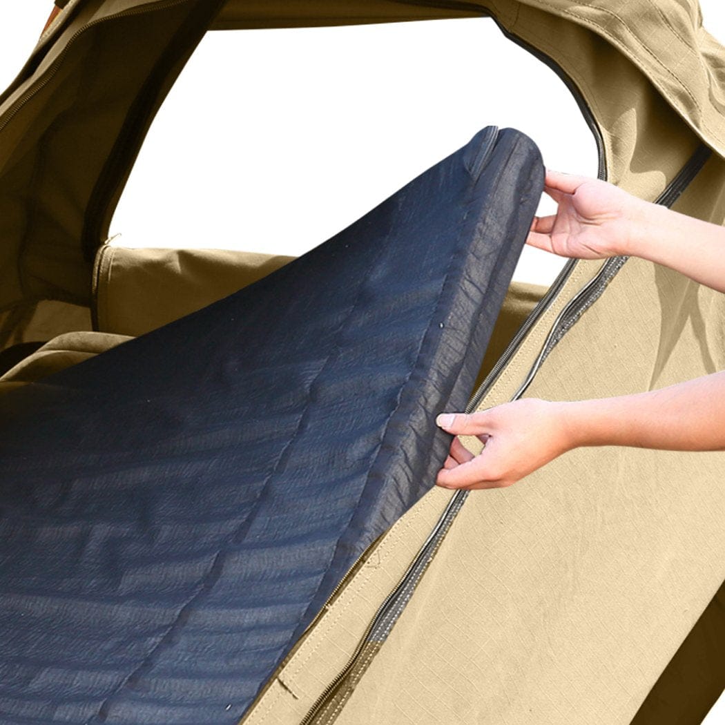 Mountview Outdoor Sleeping King Single Swag Camping Swags Canvas Dome Tent Hiking Mattress Khaki