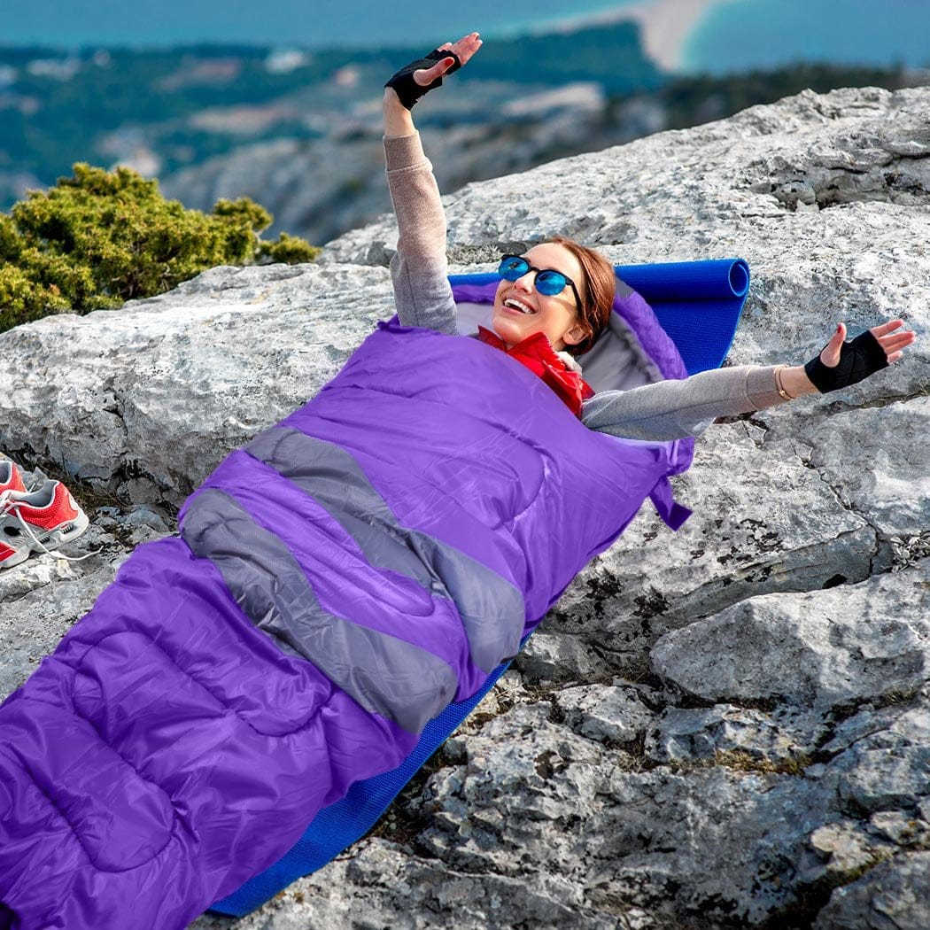 Mountview Outdoor Sleeping Single Sleeping Bag Bags Outdoor Camping Hiking Thermal -10 deg Tent