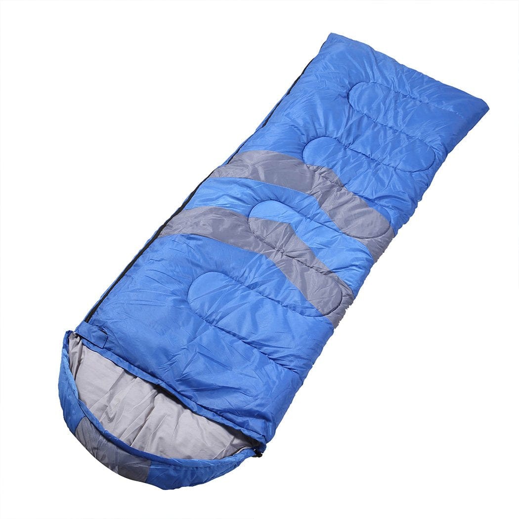 Mountview Outdoor Sleeping Single Sleeping Bag Bags Outdoor Camping Hiking Thermal -10 deg Tent Blue