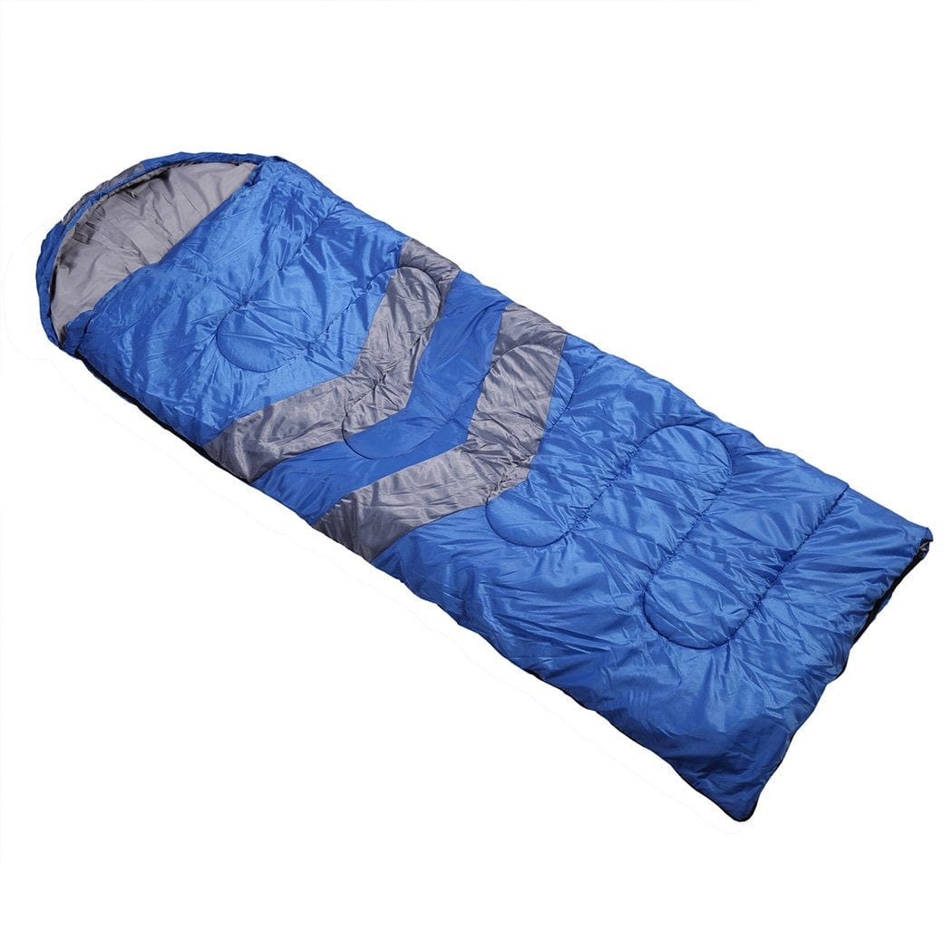 Mountview Outdoor Sleeping Single Sleeping Bag Bags Outdoor Camping Hiking Thermal -10 deg Tent Blue