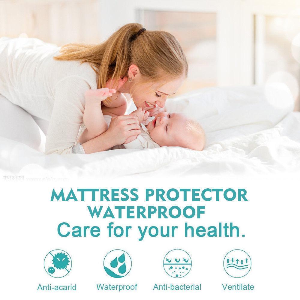 Fitted Waterproof Mattress Protector with Bamboo Fibre Cover King Single Dreamz