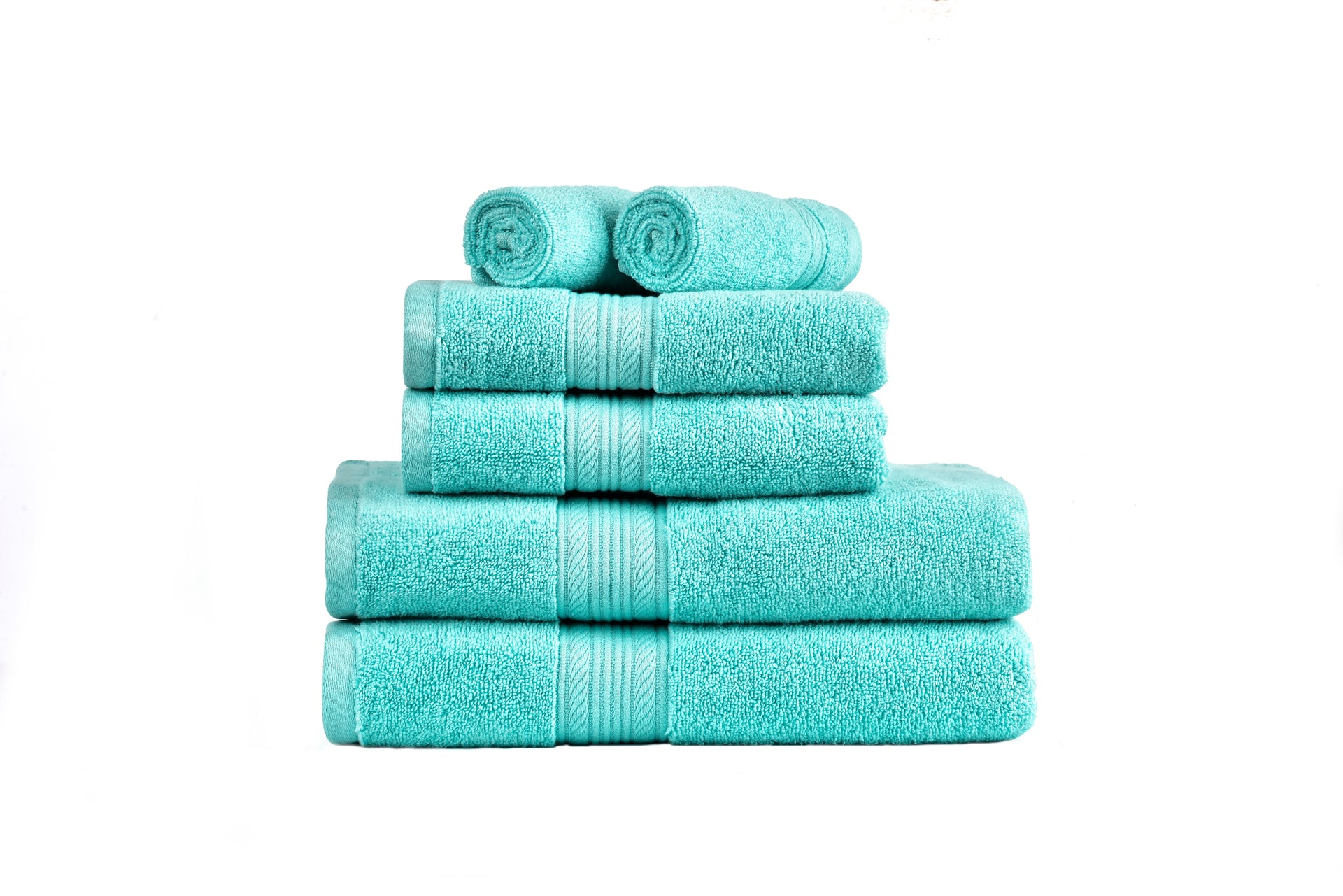 Amelia 500GSM 100% Cotton Towel Set -Zero Twist 6 Pieces -Blue Light Amelia