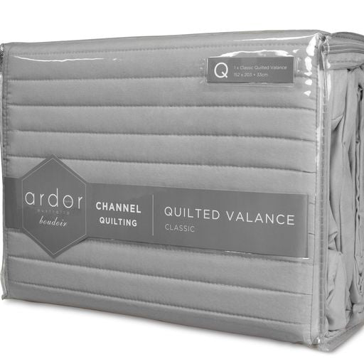 Ardor Boudoir Quilted Valance - Silver Ardor Bedding