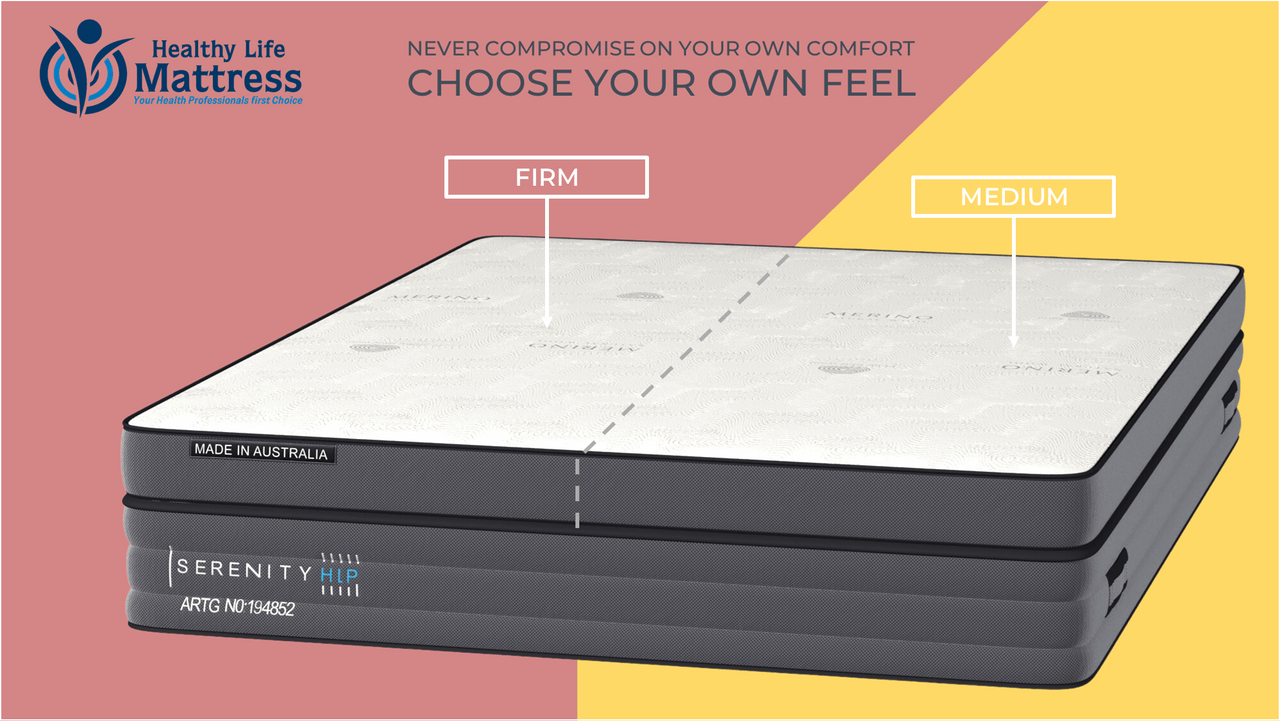 Oasis Sleep Mattresses Oasis Sleep Serenity King Split Feel Mattress – One Side Firm / Other Side Medium