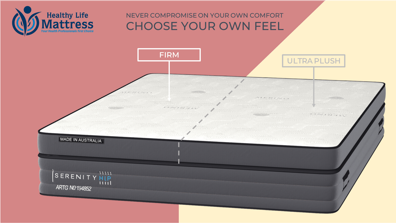 Oasis Sleep Mattresses Oasis Sleep Serenity King Split Feel Mattress – One Side Firm / Other Side Ultra Plush