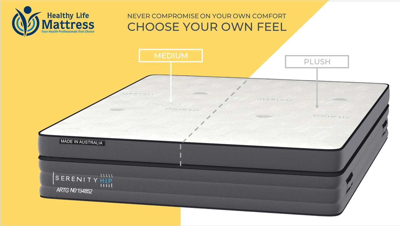 Oasis Sleep Mattresses Oasis Sleep Serenity King Split Feel Mattress – One Side Medium / Other Side Plush