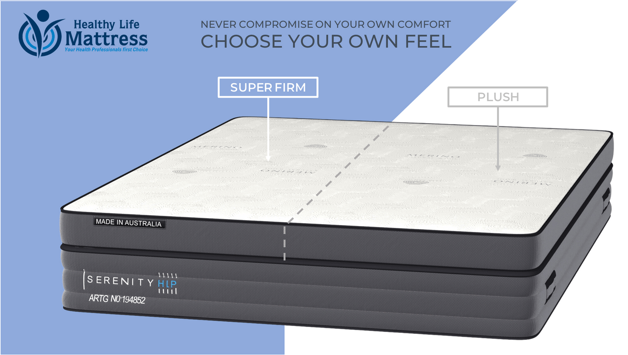 Oasis Sleep Mattresses Oasis Sleep Serenity King Split Feel Mattress – One Side Super Firm / Other Side Plush