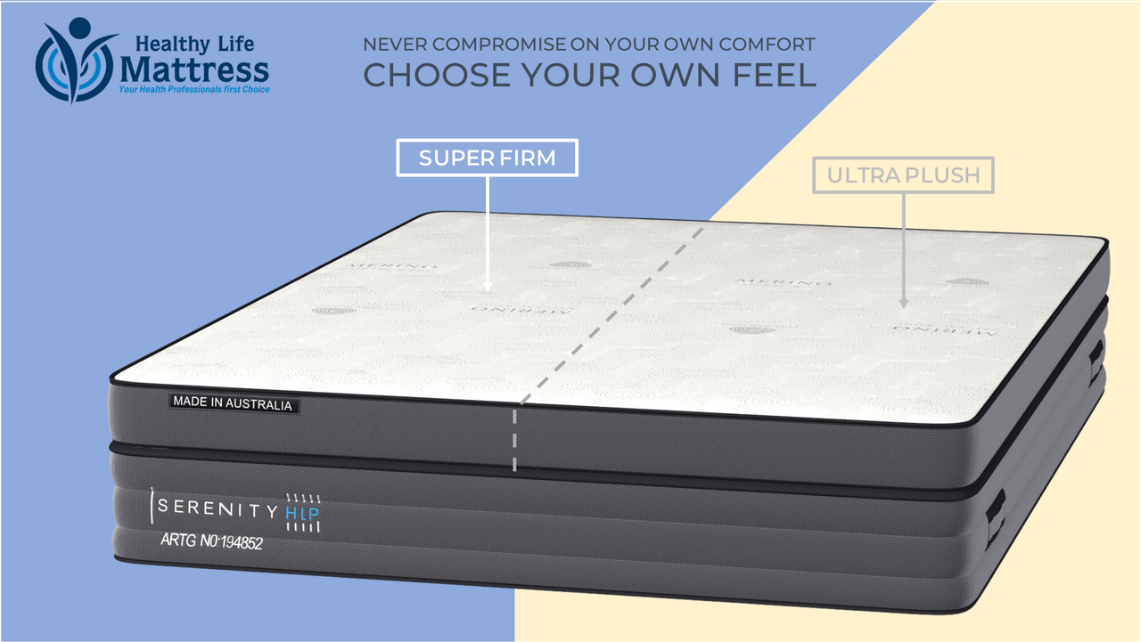Oasis Sleep Mattresses Oasis Sleep Serenity King Split Feel Mattress – One Side Super Firm / Other Side Ultra Plush