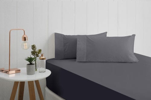 Odyssey Living Bed Sheets Charcoal / Single Odyysey Living  Breathe 100% Cotton Fitted Sheet