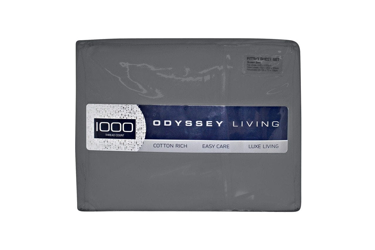 Odyssey Living Bed Sheets Odyssey Living 1000TC RICH Cotton Sheet Sets - Charcoal