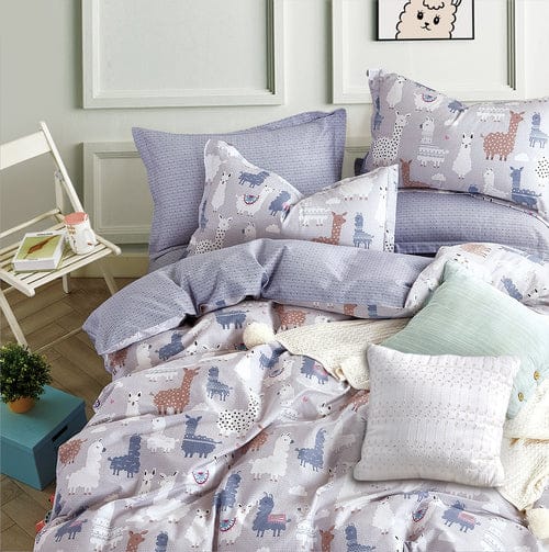 Odyssey Living Quilt Cover Odyysey Living Kids Cotton Printed Quilt Cover Set - Llama Dreams