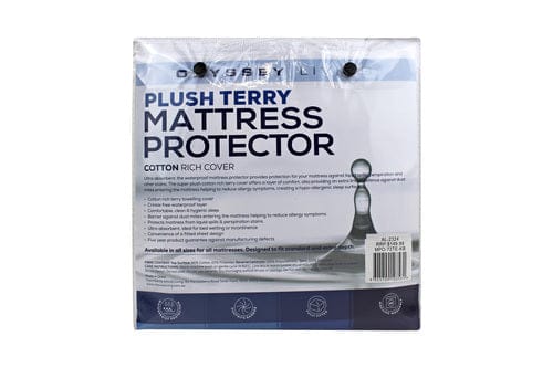 Odyssey Living Mattress Protector Odyysey Living Waterproof Plush Terry Mattress Protector