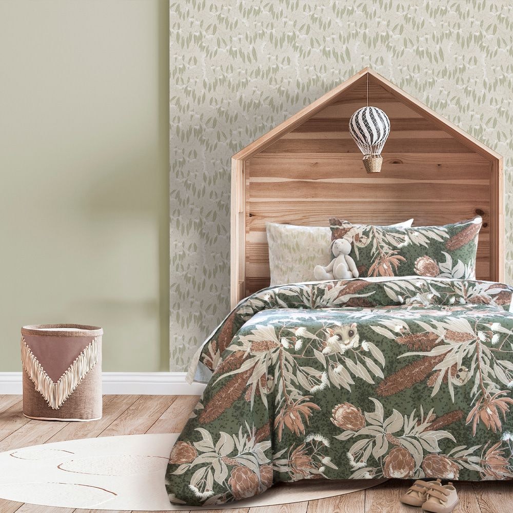 Jelly Bean Kids Bush Baby Quilt Cover Set - Olive Jelly Bean Kids