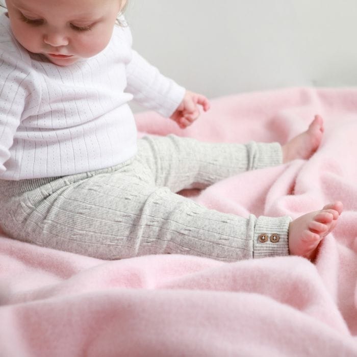 Onkaparinga Blanket Onkaparinga Baby Australian Wool Blanket Pink Cot