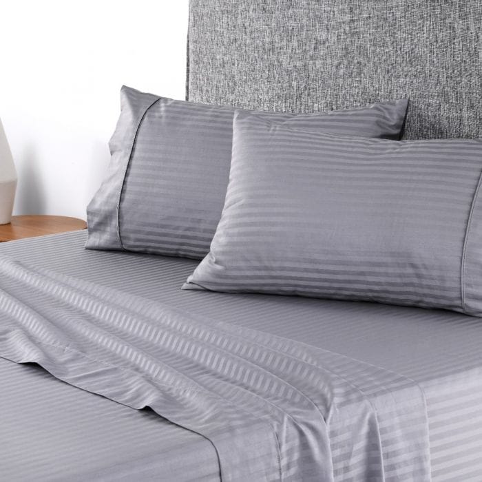 Onkaparinga Bed Sheets Onkaparinga Chilton Stripe Sheet Set Silver