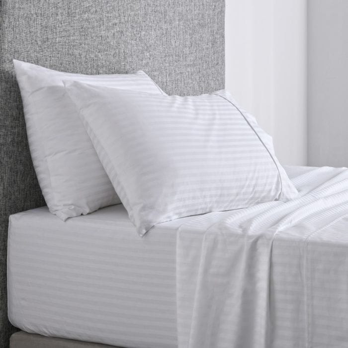 Onkaparinga Bed Sheets Onkaparinga Chilton Stripe Sheet Set White