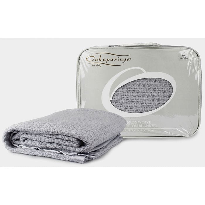 Onkaparinga Blanket Silver Onkaparinga Baby Moss Weave Cotton Blanket - Bassinet