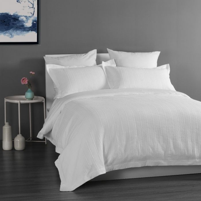 Onkaparinga Yarra Quilt Cover Set - White Onkaparinga