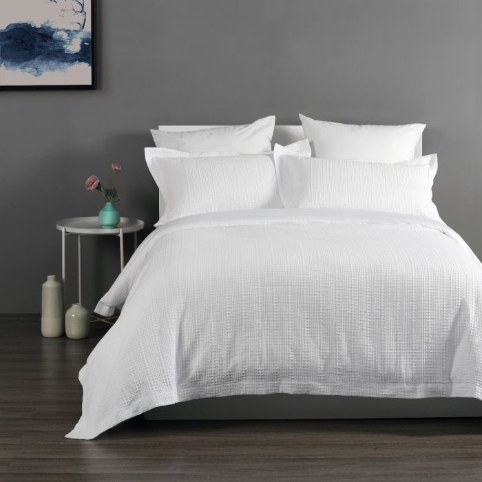 Onkaparinga Yarra Quilt Cover Set - White Onkaparinga