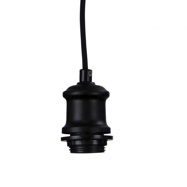 Oriel Lighting Lamp ALBANY CORD Pendant Light 180cm Vintage Cloth Cord Suspension Black