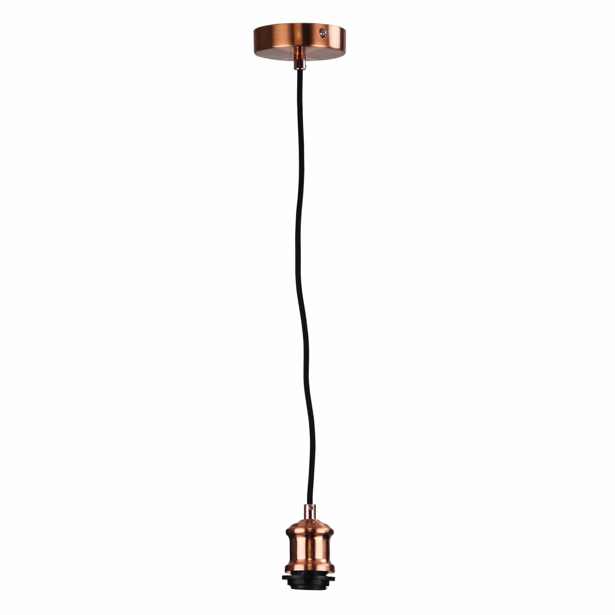 Oriel Lighting Lamp ALBANY CORD Pendant Light 180cm Vintage Cloth Cord Suspension Copper