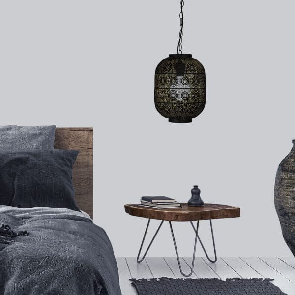 Oriel Lighting Lamp ALHAMBRA.25 Pendant Light Laser Cut Metal Pendant with Gold Inner