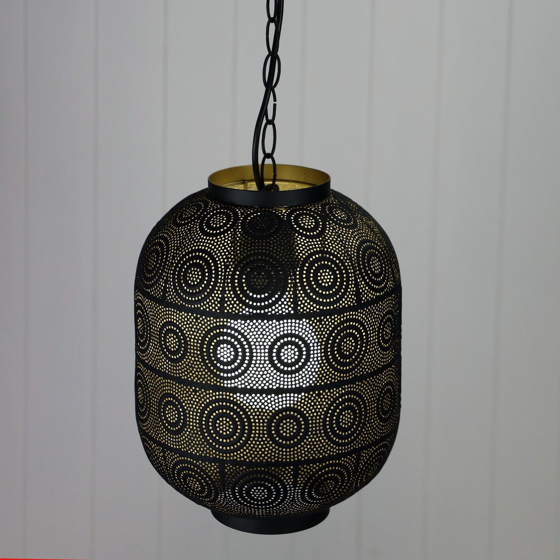 Oriel Lighting Lamp ALHAMBRA.25 Pendant Light Laser Cut Metal Pendant with Gold Inner