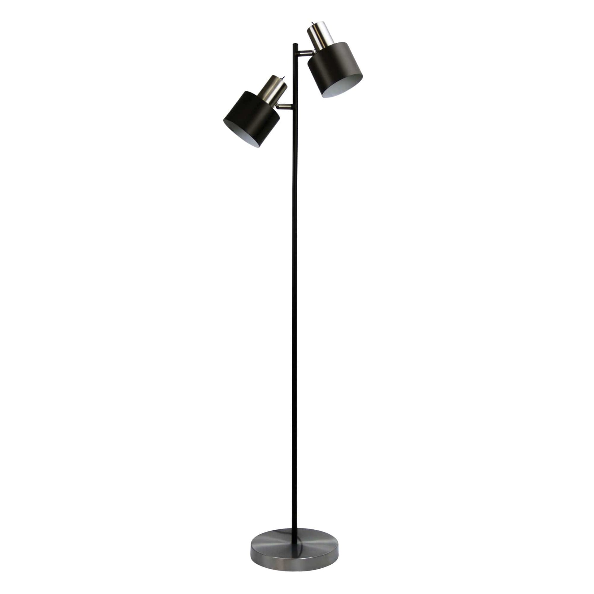 Oriel Lighting Lamp ARI TWIN FLOOR Mid-Century Task Lamp with Brushed Chrome