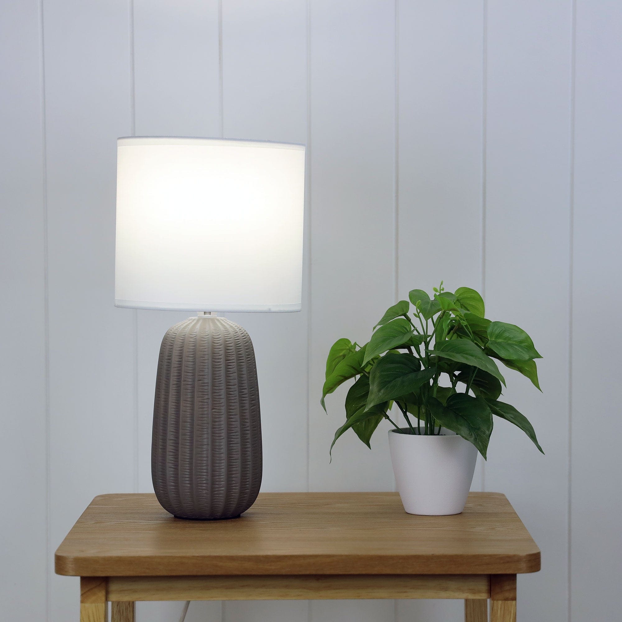 Oriel Lighting Lamp BENJY.20 Taupe Ceramic Table Lamp