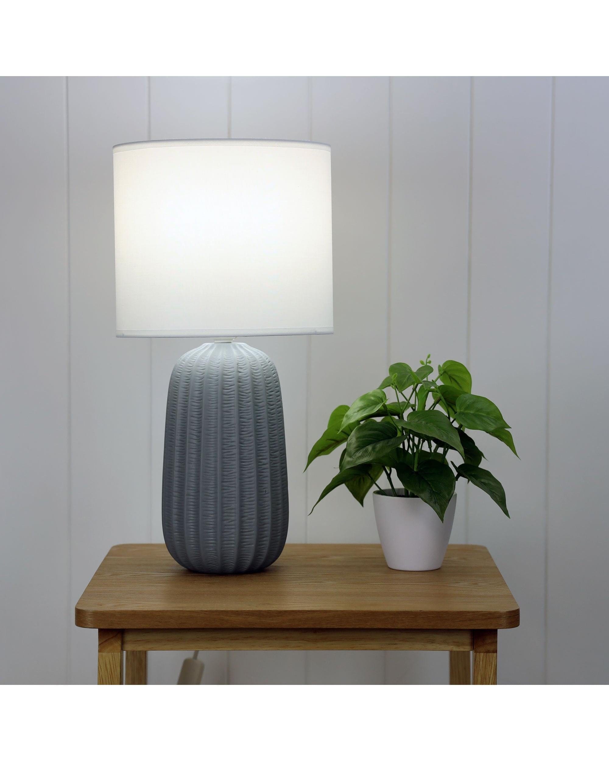 Oriel Lighting Lamp BENJY.25 Grey Ceramic Table Lamp