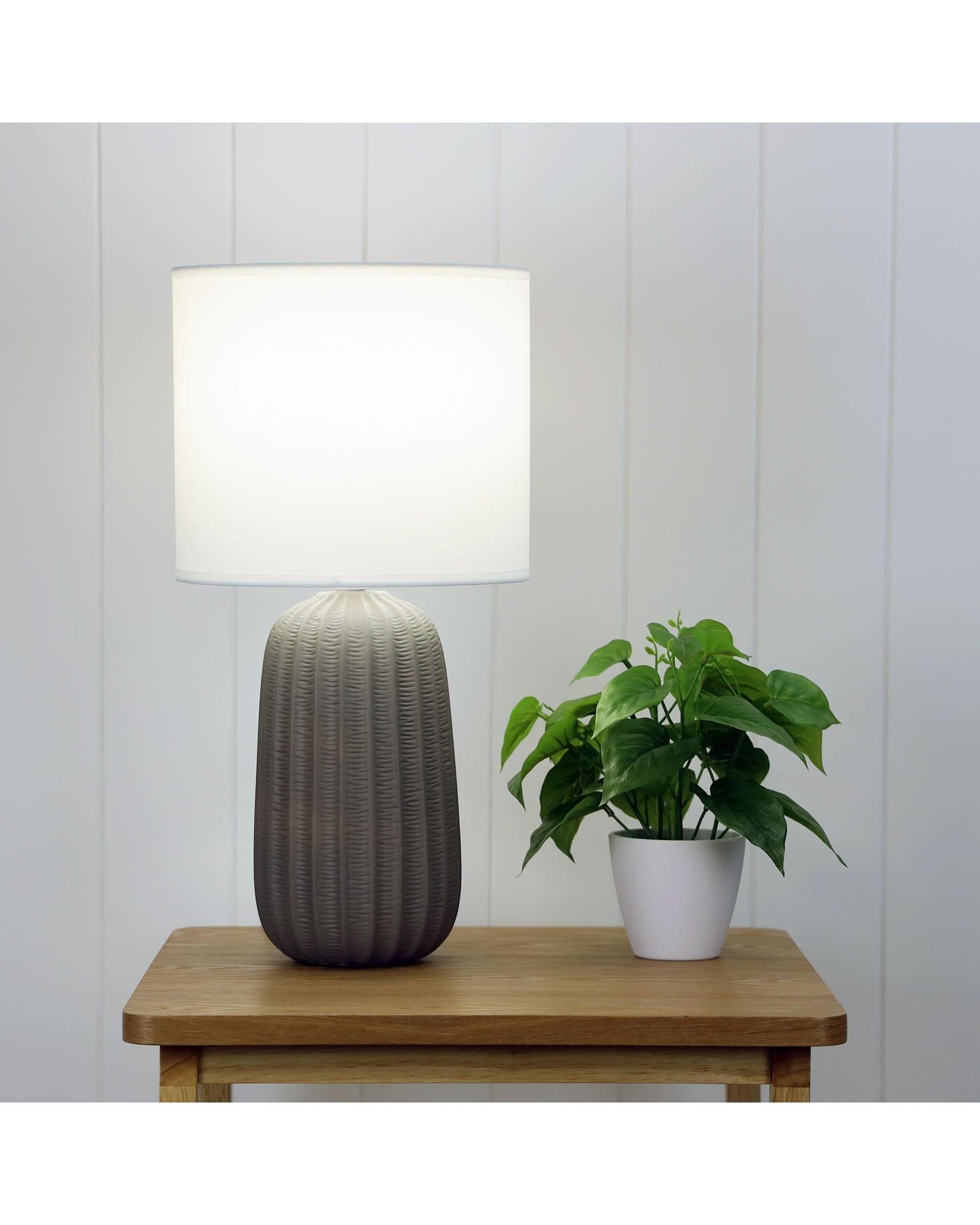 Oriel Lighting Lamp BENJY.25 Taupe Ceramic Table Lamp