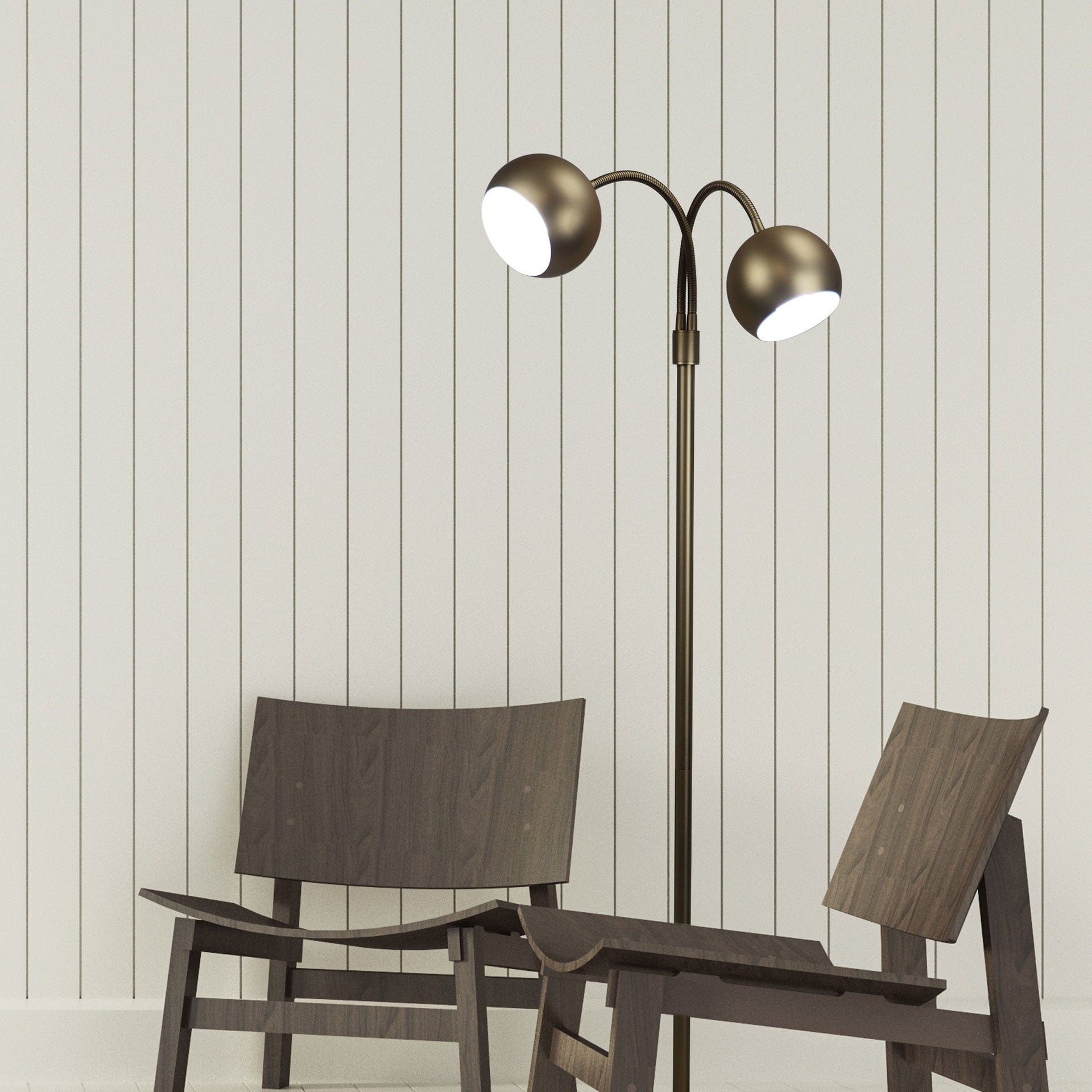Oriel Lighting Lamp BOBO Twin Flexible Neck Bronze Finish